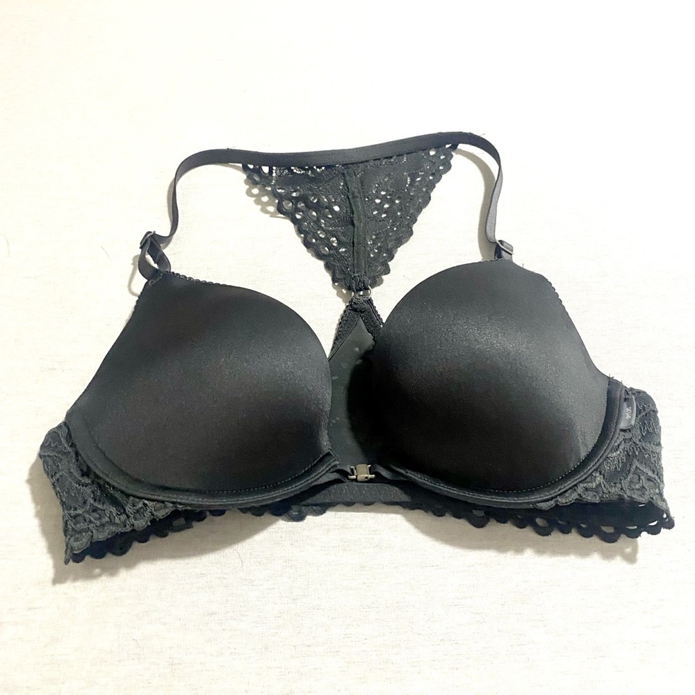 Dark grey, Arie, razorback, bra
